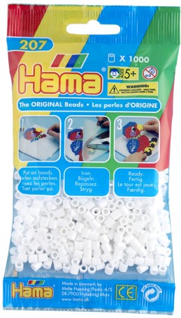 Hama H207-01 - Zažehlovací korálky MIDI bílé v sáčku 1.000 ks