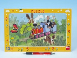 Krtek a lokomotiva - Puzzle 15 deskové - neuveden