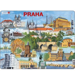 Puzzle MAXI - PRAHA  nejzajímavěší atrakce/66 dílků