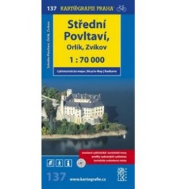 137 Střední Povltaví, Orlík, Zvíkov 1:70 000 - cyklomapa