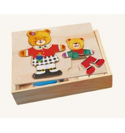 Puzzle šatní skříň - madvědice + medvídek