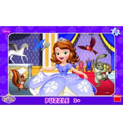 Sofia První - rámové puzzle 15 dílků
