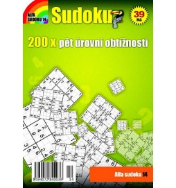Sudoku 14 - 200x pět úrovní obtížnosti