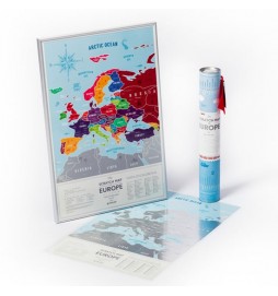 Stírací mapa Evropy Travel Map of the Europe Silver