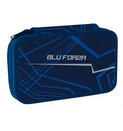 Školní penál dvoupatrový - Blu forza